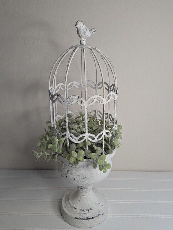 Source Unknown Other - Decrotive Decktop Birdcage Planter Metal Rustic Primitive
